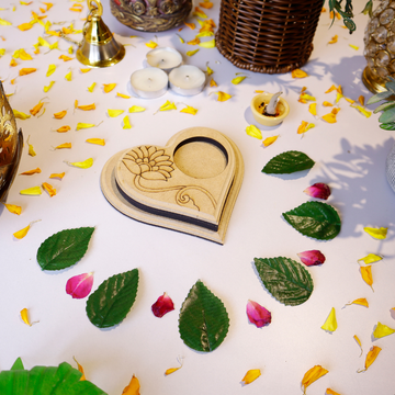 Hand Carved Edge Pre Mark Tea Light Heart